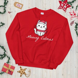 Meowy Catmas Sweatshirt | Christmas Sweatshirt | Christmas Cat | Christmas Sweater | Ugly Christmas Sweater