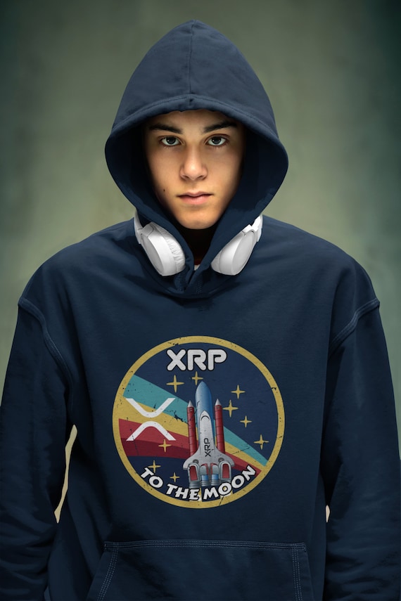 XRP Space Badge Hoodie | Ripple XRP Hoodie | XRP Hooded Sweatshirt