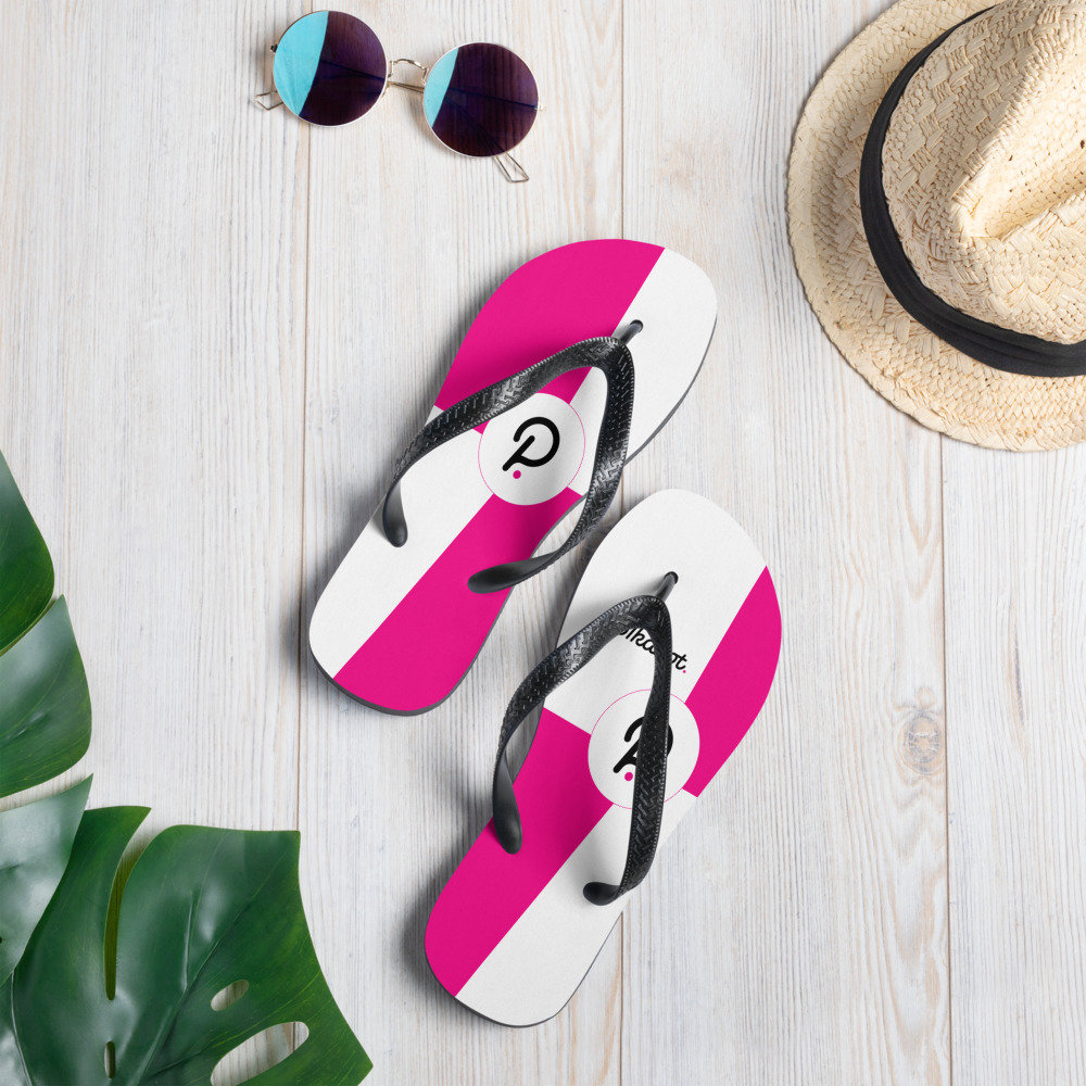 Polkadot (DOT) Flip Flops | DOT Cryptocurrency Gift | Crypto Tee | Technology Shirt | S M L XL - Unisex