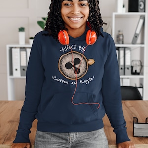 Fueled By Coffee and Ripple (XRP) Unisex Hoodie| XRP Sweater | Ripple Hooded Sweatshirt | Cryptocurrency | HODL | Gift | Crypto