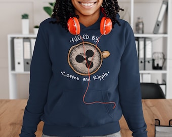 Fueled By Coffee and Ripple (XRP) Unisex Hoodie| XRP Sweater | Ripple Hooded Sweatshirt | Cryptocurrency | HODL | Gift | Crypto