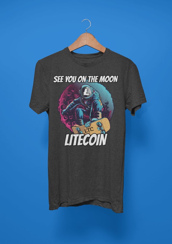 Litecoin Moon Logo Cryptocurrency T-Shirt Litecoin Moon Logo Cryptocurrency T-Shirt