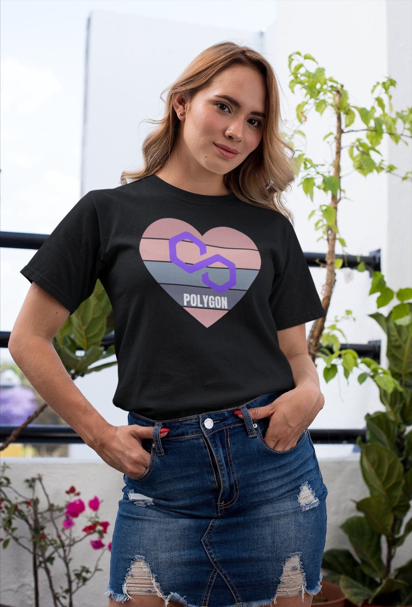 Polygon MATIC Love Heart Shirt | Polygon Crypto T Shirt | MATIC Cryptocurrency unisex tee