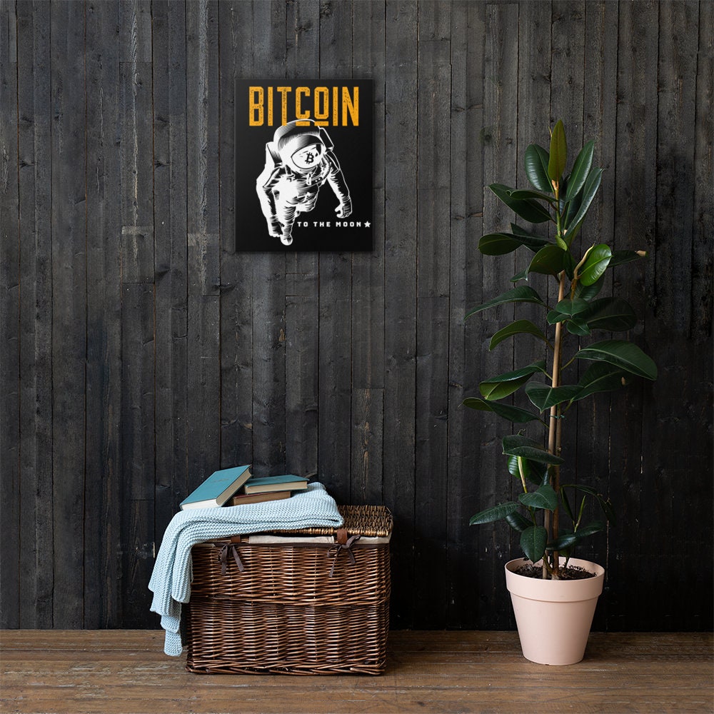 Bitcoin to the Moon Canvas Art | Bitcoin Art | Crypto Art | Cryptocurrency