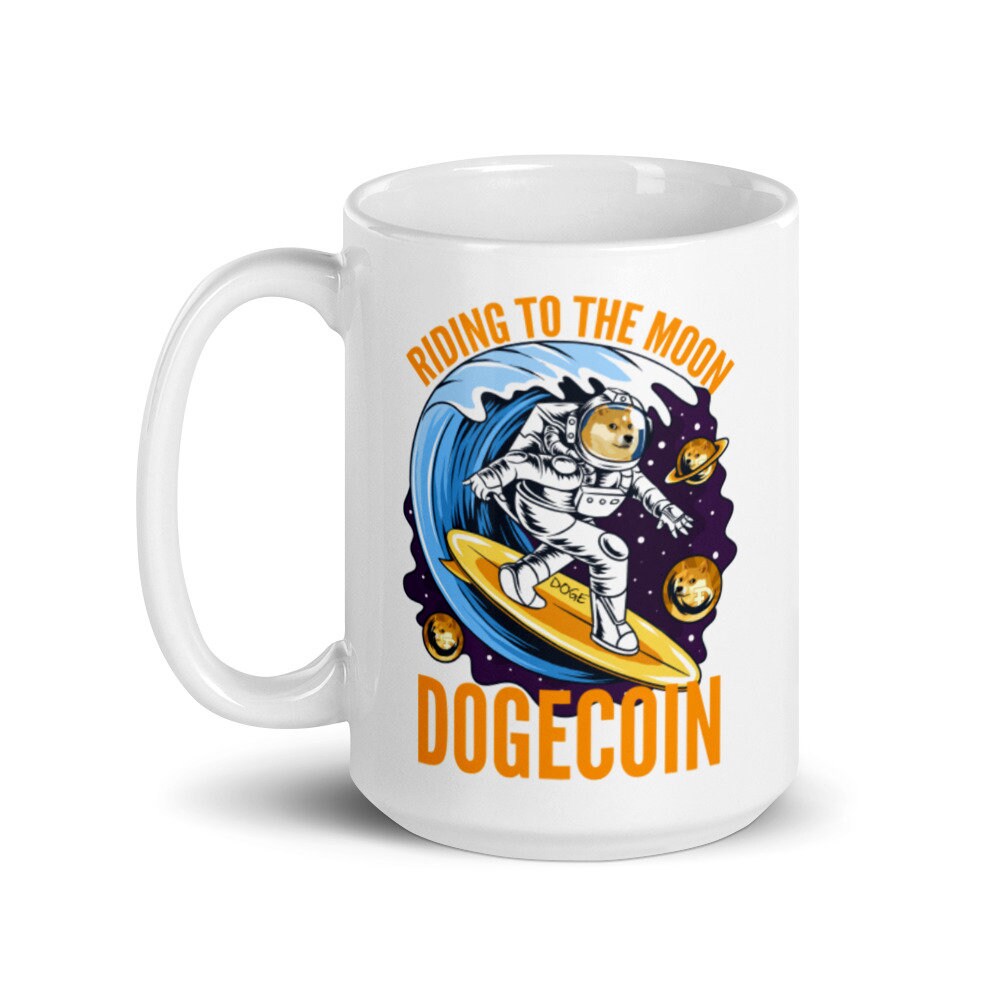 Dogecoin Riding to the Moon Mug | Dogecoin Coffee Mug | DOGE Crypto Cup |  Cryptocurrency Gift - Etsy