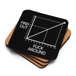Dessous de verre à dos de liège graphique amusant : cadeau mathématique et humour