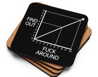 Funny Graph Chart Cork-Back Coaster: Math Humor Gift