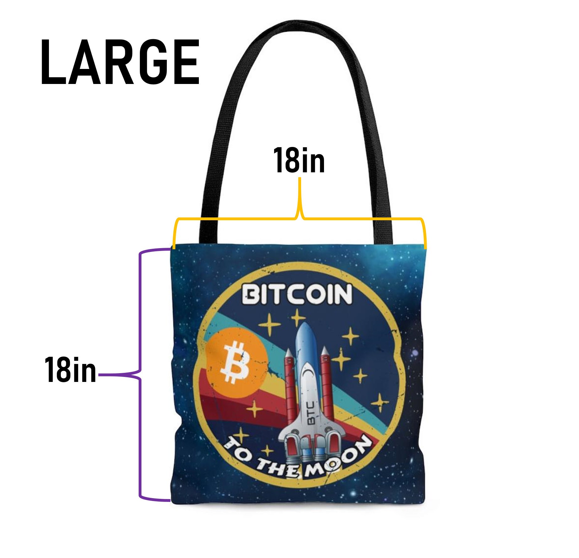Bitcoin to The Moon Tote Bag | Bitcoin Bag | Bitcoin Gift