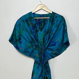 Silk Tie Dye Kaftan, Plus Size Kaftan, Luxury Kaftan, Hippie Kaftan, Beach Cover Up For Women, Silk Maxi Dress, Resort Wear, Gift For Her
