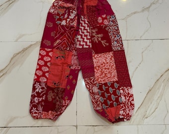 Patchwork Harem Pants with Pockets – Boho Rayon Beach Yoga Wear