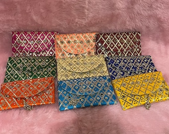 Wholesale Handmade Silk Mirror Work Potli Bag, Indian Wedding Clutch Purse