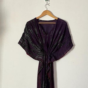 Silk Tie Dye Kaftan, Resort Wear, Vacation Dress, Women&#39;s Long Caftan, Silk Maxi Dress, Hippie Kaftan, Plus Size Kaftan