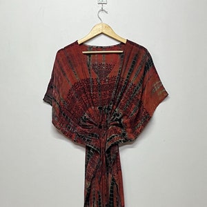 Luxury Kaftan / Tie Dye Kaftan / Handmade Silk Kaftan / Resort Wear / Vacation Dress / Boho Kaftan / Summer Kaftan / Bikini Cover Up