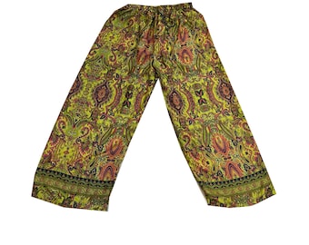 Indian Silk Yoga Trouser Pant / Wide Leg Silk Pant For Women / Super Comfy Silk Palazzo / Summer Wear Silk Wide Leg Pant