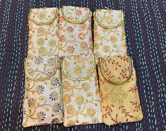 Indian Handmade Women's Embroidered Mobile Cover / Wholesale Lot Of Mobile Pouch Bag / Indian Wedding Gift / Gift For Guests