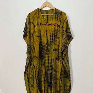 Tie Dye Kaftan for Women / Boho Festival Dress / Tie Dye Lounge Wear Caftan / Luxury Resort Wear Dress / Tie Dye Beach Cover Up
