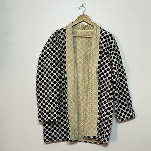 Unisex Cotton Kantha Jacket / Cotton Quilted Robe /  Indian Unisex Kantha Coat / Winter Nightwear Coat / Cotton Oversize Jacket