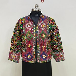 Indian Women's Phulkari Embroidery Jacket, Bohemian Gypsy