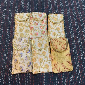 Indian Handmade Women's Embroidered Mobile Cover / Wholesale Lot Of Mobile Pouch Bag / Indian Wedding Gift / Gift For Guests image 2