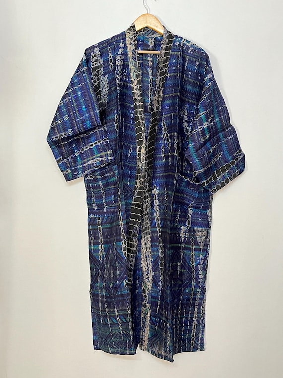 Buy Silk Tie Dye Kimono Robe: Crepe Silk Beach Cover-up With Belt