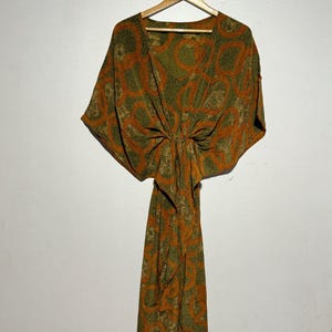 Silk Kaftan Dress, Resort Wear, Beach Dress, Vacation Dress, Summer Kaftan, Long Dressing Gown, Silk Maxi Dress, Women Kaftan
