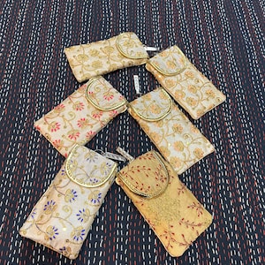 Indian Handmade Women's Embroidered Mobile Cover / Wholesale Lot Of Mobile Pouch Bag / Indian Wedding Gift / Gift For Guests image 3