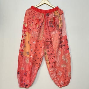 Unisex Patchwork Harem Pants, Hippie Pants, Boho Rayon Harem Pants, Festival Clothing, Summer Beach Dress, Yoga Pants, Lounge Wear