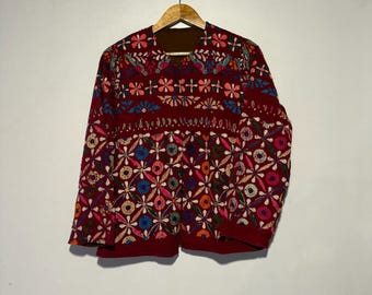 Hand-Embroidered Cotton Jacket, Tribal Hippie Coat, Indian Winter Wear