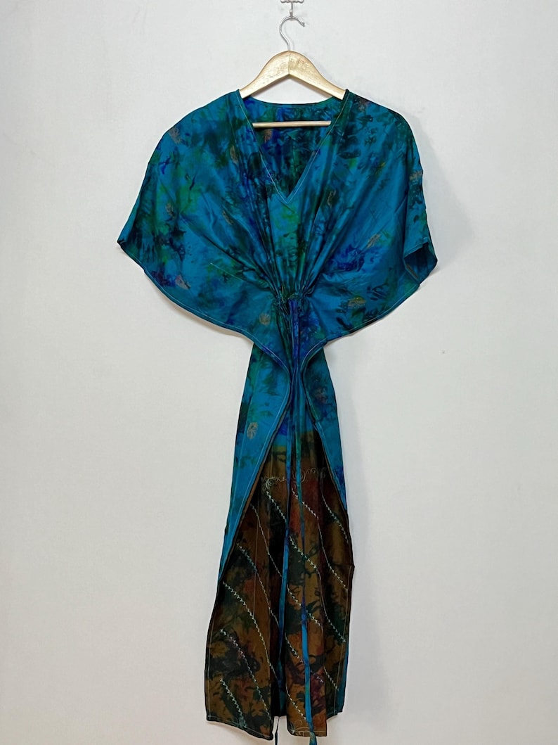 Silk Kaftan, Tie Dye Kaftan, Plus Size Kaftan, Hippie Dress, Beach Cover Up For Women, Maxi Dress, Resort Wear, Gift For Her