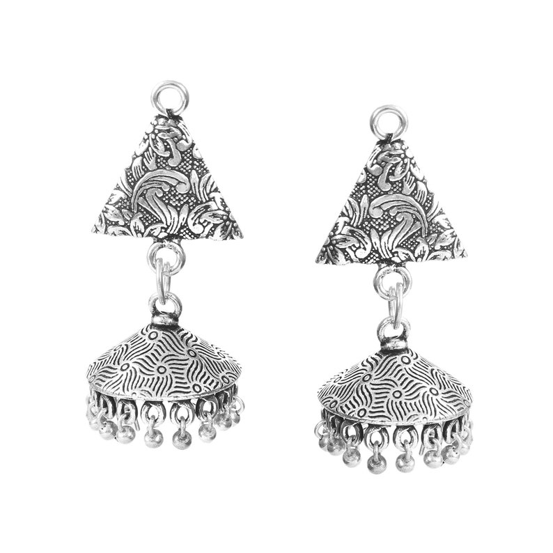 Beautiful Oxidized Plated Silver Earrings Meenakari earrings Boho Jewelry Ethnic Earrings Screw Back Earrings Gift For Her