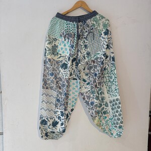 Handgemachte Rayon Patchwork Haremshose, Boho Yoga Hose, Loose Fit Hippie Hose, Leichte Sommer Strand Loungewear