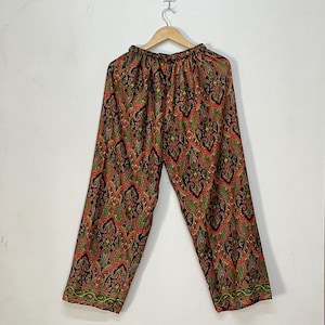 Recycle Silk Palazzo Pants For Women / Summer Wide Leg Pant / Boho Hippie Trouser / Handmade Festival Pants / Indian Silk Palazzo