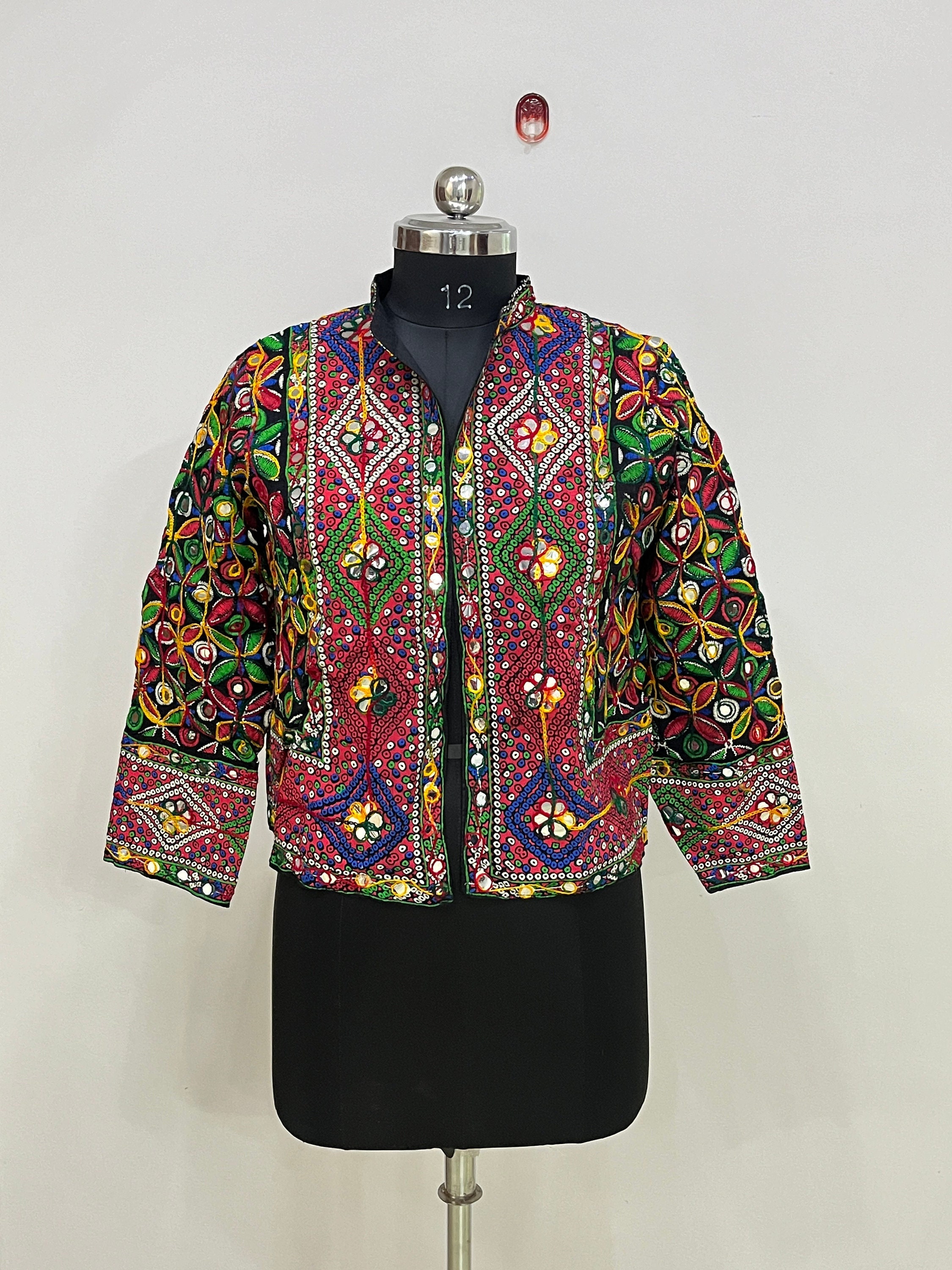 Indian Vintage Mirror Work Jacket for Women Handmade Embroidery Mirror Work Festival Fashion Wear Jacket Vintage Banjara Overcoat Jacket Etsy