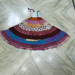 Falda de seda hecha a mano, falda de vestido de seda india dos en uno, falda de patchwork de seda de sari reciclado, falda maxi colorida