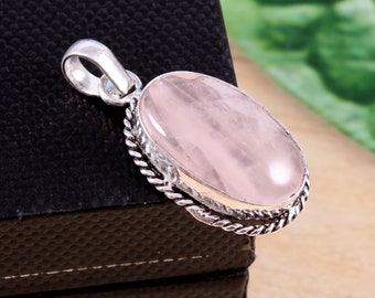 Rose Quartz Gemstone Pendant Jewelry | Quartz Jewelry | Boho Jewelry | Designer Jewelry | Rose Quartz | Gift For Her