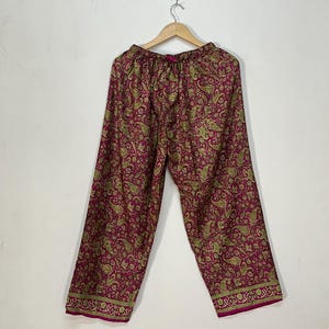 Bohemian Summer Wear Silk Palazzo / Wide Leg Pant For Women / Lightweight Comfy Silk Trouser / Boho Hippie Silk Yoga Pant