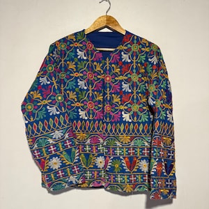 Boho Jacket, Embroidered Vintage Jacket, Tribal Festival Coat, Hippie Outerwear, Colorful Jacket For Women, Cotton Jacket