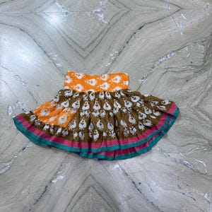 Kleurrijke zijden patchwork rok / zijden minirok recyclen / Boho hippie rok met ruches / one size rok met elastische taille / korte patchwork rok