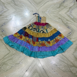 Falda maxi bohemia de patchwork, falda con estampado tribal, falda de seda de sari reciclada, falda maxi convertible 2 en 1 de patchwork indio.