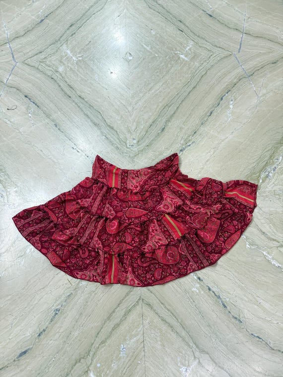 Handmade Recycled Sari Silk Mini Skirt: Boho Festival Style