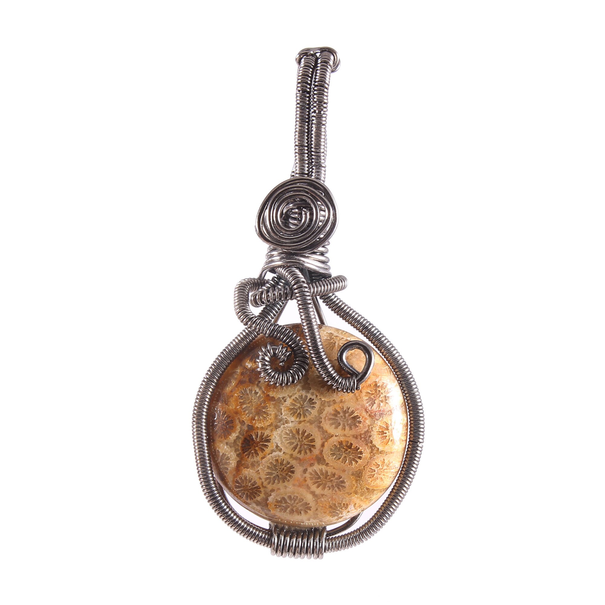 Designer Fossil Coral Pendant Jewelry Indian Ethnic Boho Etsy UK