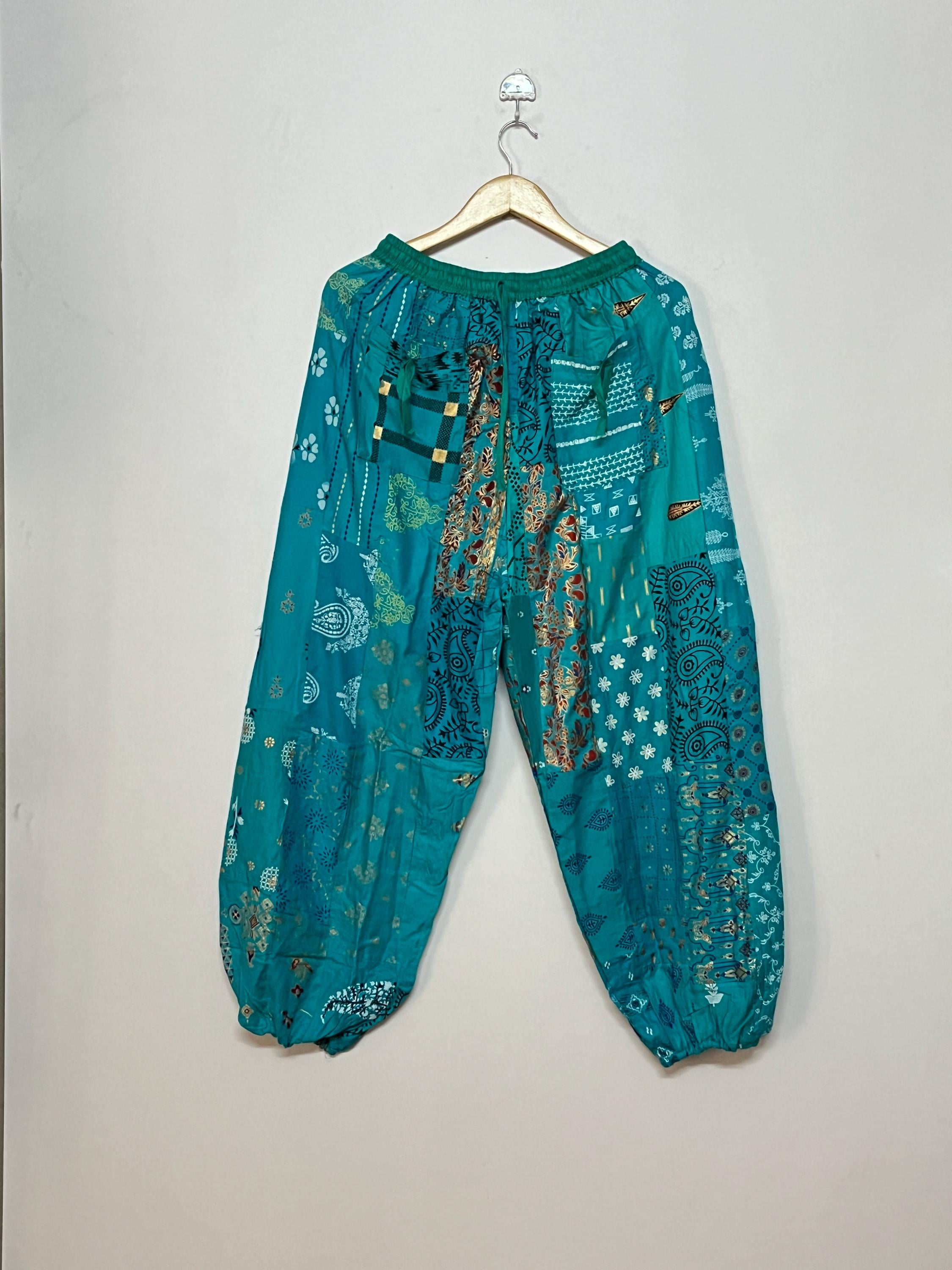 Uomo Larga Pantaloni Harem Yoga Festival Largo Hippie Casual - Foto 5