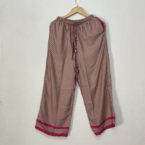 Women Silk Palazzo Pant / Lightweight Summer Comfy Wide Leg Pant / Summer Wear Pant / Nightwear Pajama Pant / Boho Hippie Silk Trouser