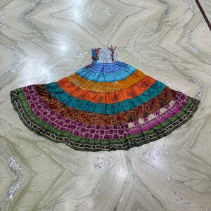 Recycle Sari Silk Patchwork Skirt / Silk Tiered Skirt Dress / Colorful Summer Long Skirt / Maxi Skirt For Women / Boho Hippie Skirt Dress