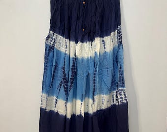 Hand-Painted Tie-Dye Maxi Skirt, Bohemian Rayon Long Skirt, lounge wear skirt, Festival Skirt