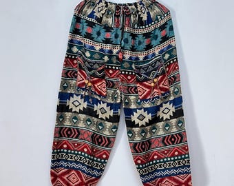 Unisex Haremshose aus Wolle, Tribal Print, Boho Festival Hose