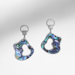 Handmade jewelry | ASTEROID Paula Abalone Sterling Silver 925| Statement earrings | Christmas Gift for her