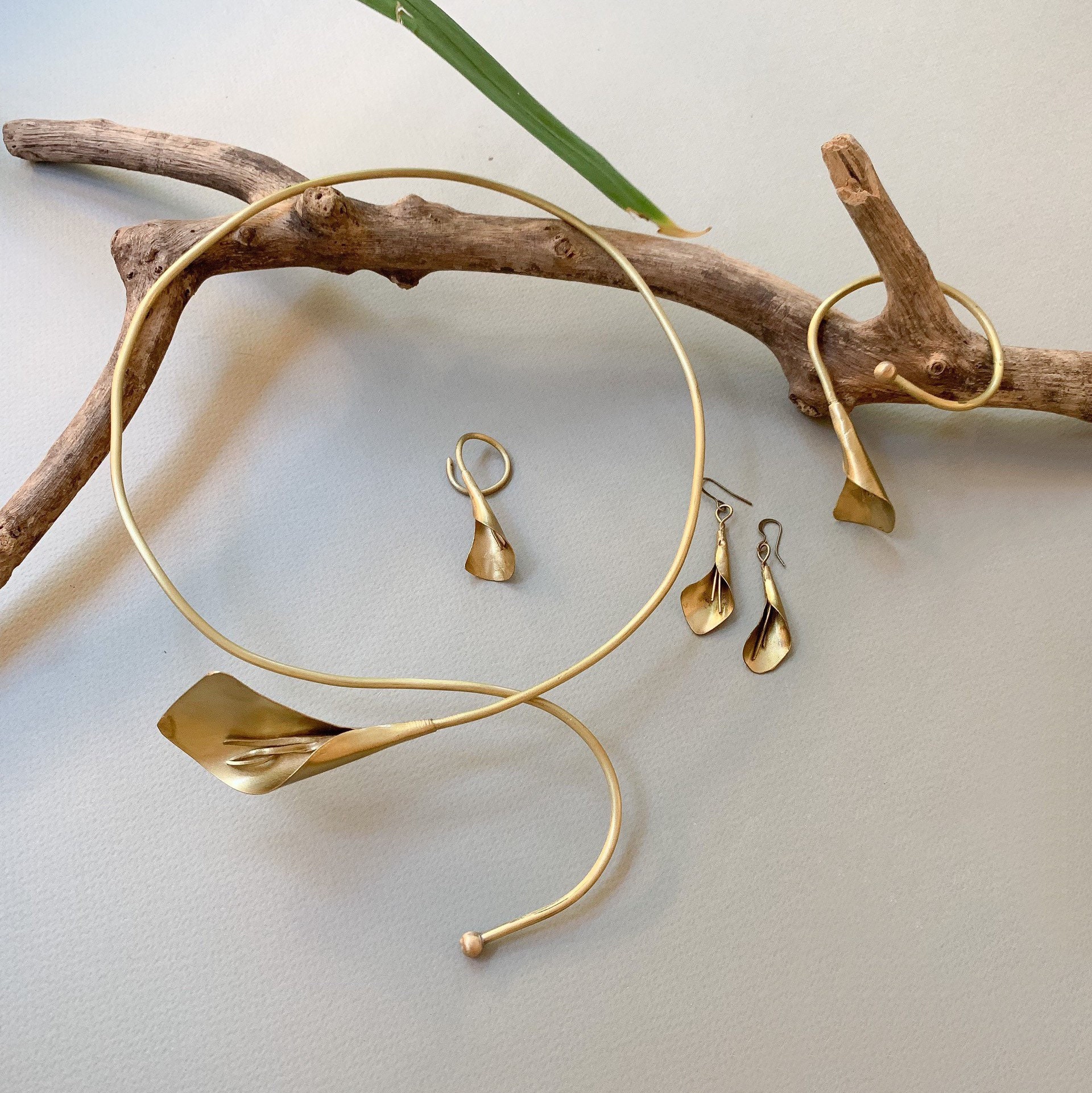 Lily Flower Bracelet Artisan Copper Adjustable Brass Bracelet Etsy