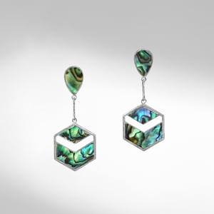 Handmade jewelry | DROP OF HEAVEN Abalone Silver Mother of Shell Natural Fashion Earrings, abalone shell, Handmade earring, handmade jewelry