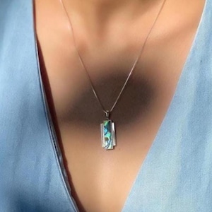 Handmade Abalone Shell 925 Silber Halskette | Einzigartige Ocean Schmuck | Minimalist Halskette | Alltagsstil